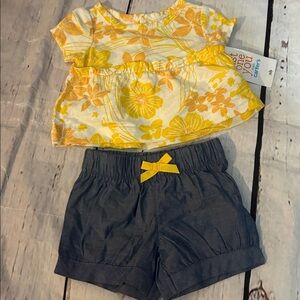Carters newborn baby girl 2pc outfit summer baby